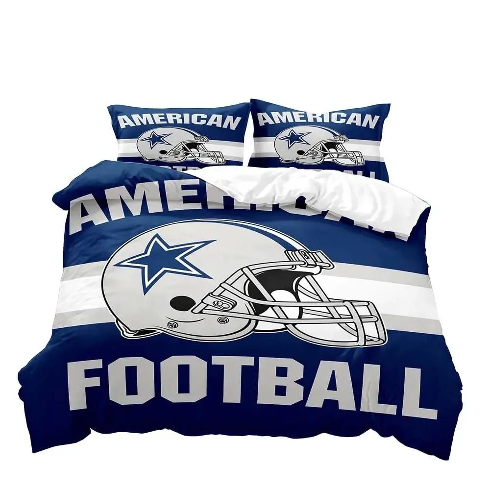 American Football Duvet Cover Set,Sports Bedding Set,Navy Blue Comforter Cover Set,Inspirational Gifts for Men Boyfriend Husband