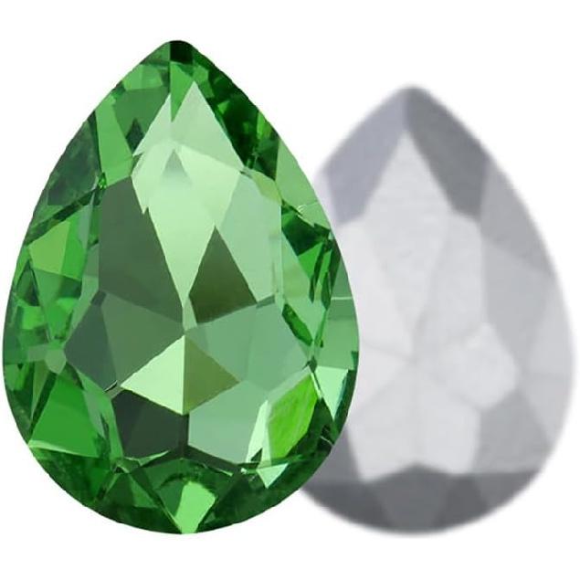 Gold Champagne Teardrop Crystal Rhinestones, 50 Pcs Pointed Back Rhinestone Bulk, 18x25mm Large Glass Crystal Rhinestones Gems for Craft Decor