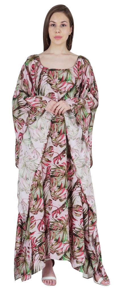 Moomaya Long Kaftan Maxi Dress For Women  s Kimono Sleeves Beachwear Cover Up Plus Size