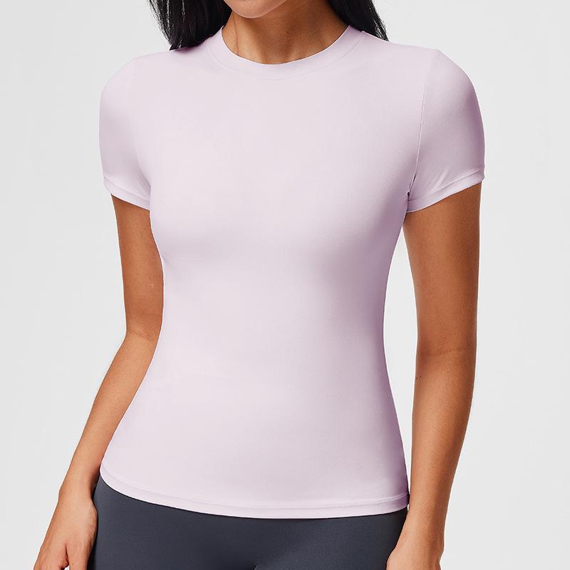 Top da Yoga Cai Jue da Donna, Vestibilità Slim, Manica Corta
