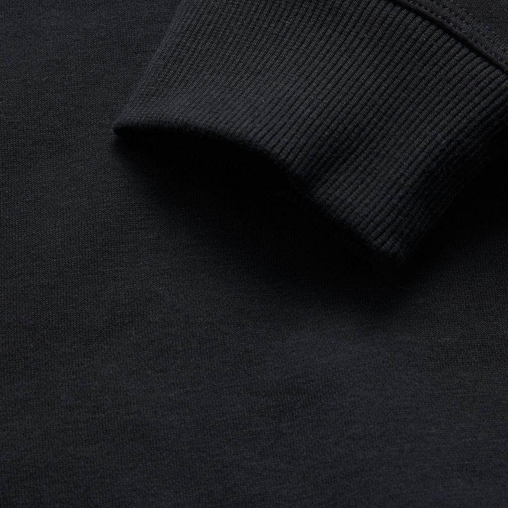 Li Ning Sports Lifestyle Series Fashion Casual Streetwear American Vintage Letter Print Fleece Warm Sweatshirt Men sweatshirt Black AWDU679-3