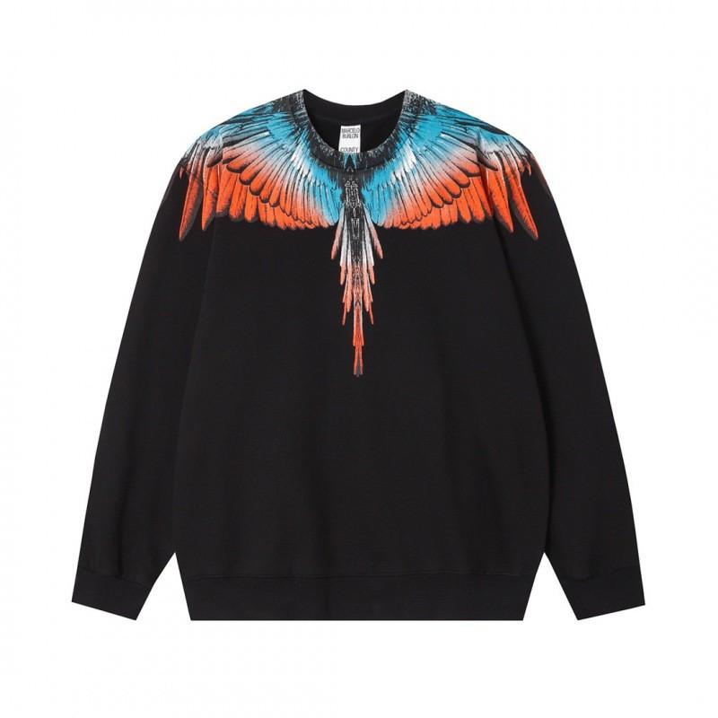 Unisex Hooded Sweatshirt With Animal Wing Print Loose Fit Cotton Pullover Fall Daily Wear