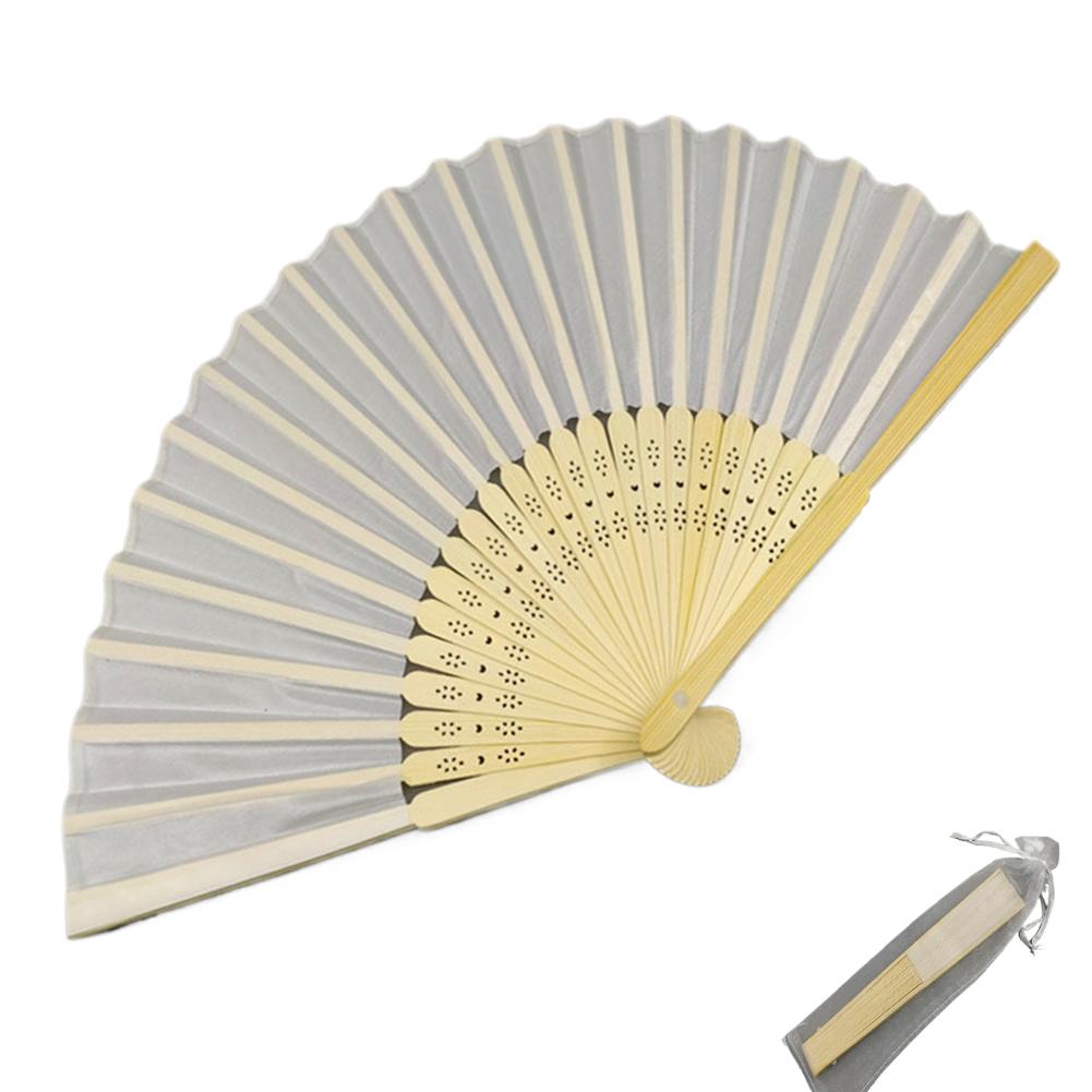 Bamboo Silk Folding Fans, Fabric Handheld Accordion Fans, Vintage Decorative Fans for Dance, Performance, Party, Wedding Decor