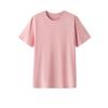 Unisex Round Neck Short Sleeve Loose Fit T-Shirt Casual Solid Color Cotton Tee Top