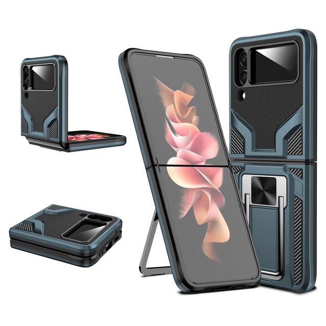 Dual Layer Protection Folding Case For Samsung Galaxy Z Flip 4 5g Flip3 Flip4 Flip 3 Ring Holder Cover For Samsung Z Flip4