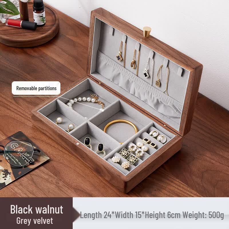 

Handun Black Walnut Solid Wood Jewelry Box