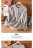 Autumn 2025 Cotton Linen Ruffle Trim Retro Long Sleeve Blouse