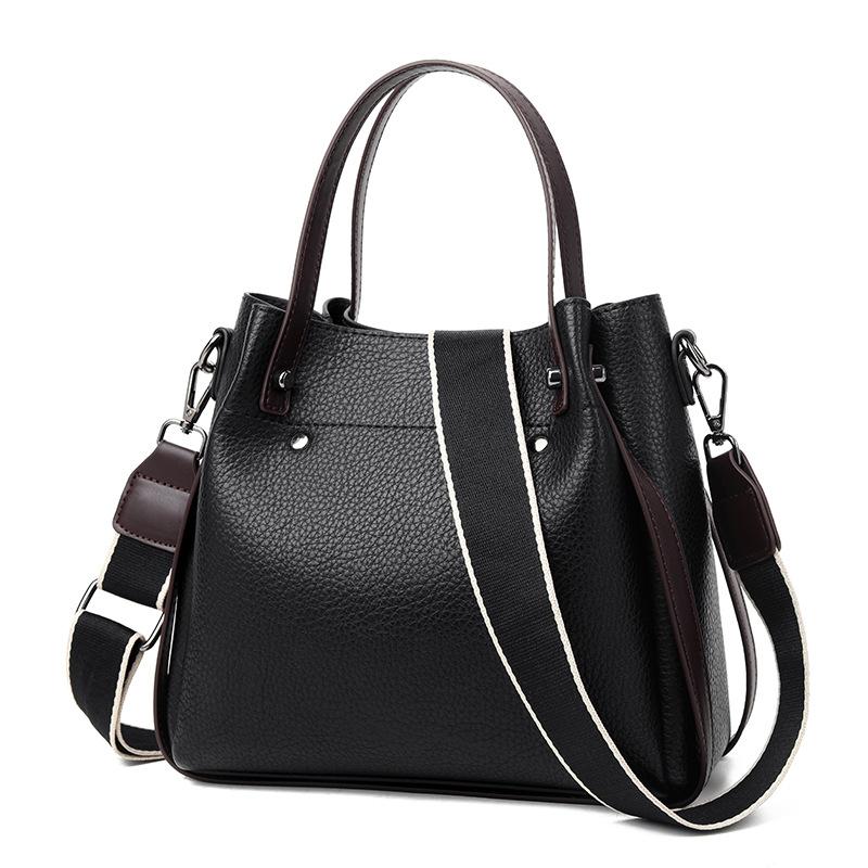 Bags 2025 New Wide Strap Women's Bag Commuter Large Capacity Bucket Bag Versatile Fashion One Shoulder Women's Handbag