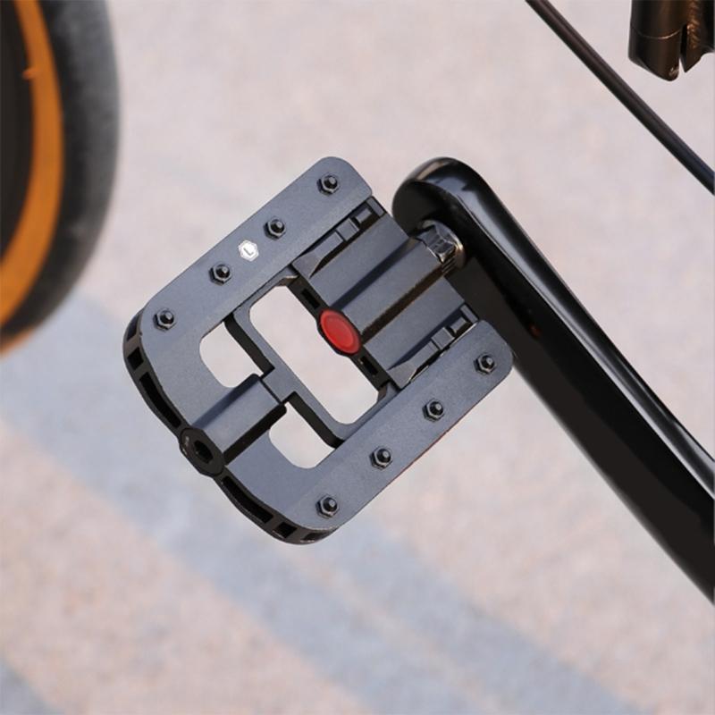 Folding Bike Pedals with Reflective Strips Wide Flat Cycling Foldable Pedals NonSlip Cycling Pedals for Folding Bike