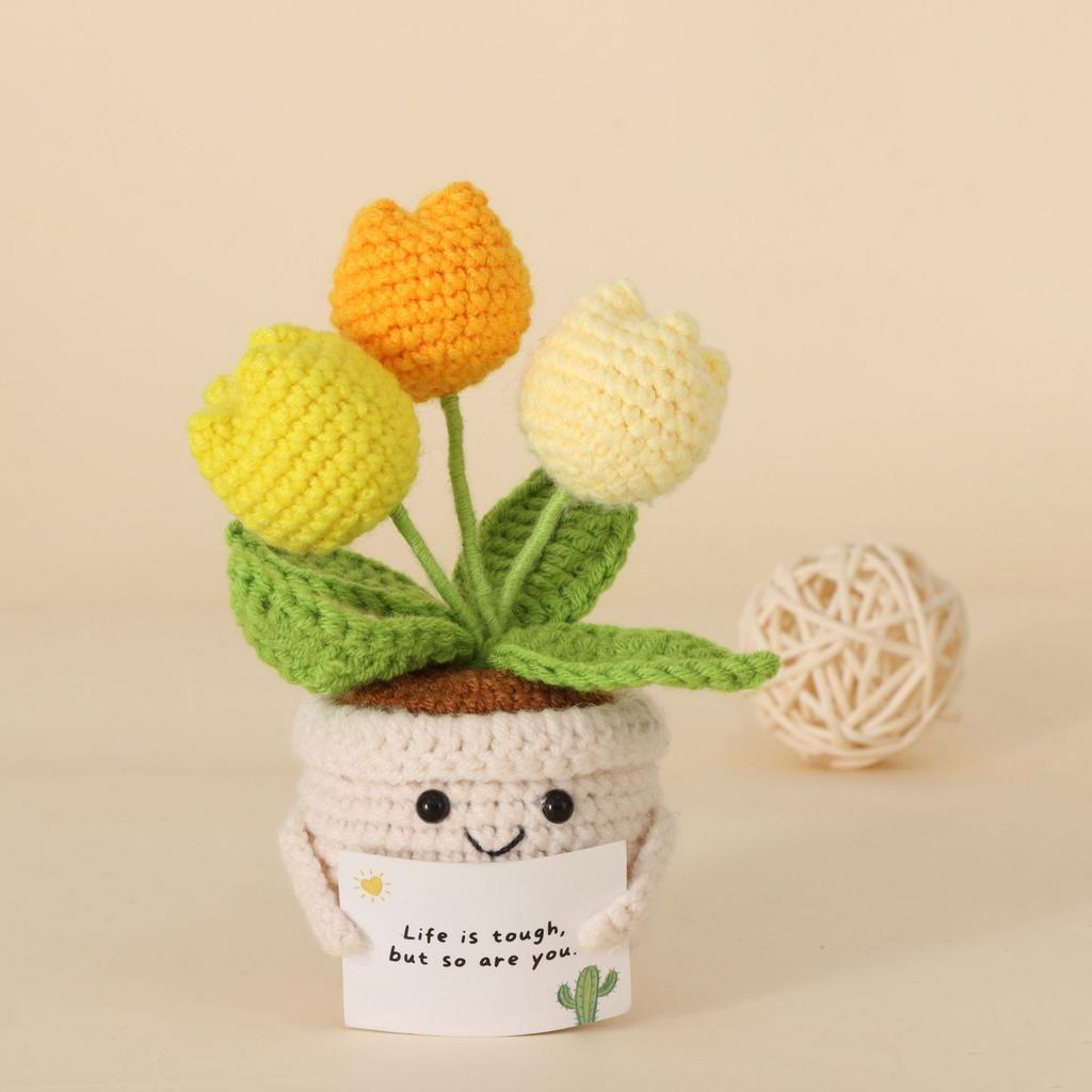Crocheted Wool Doll Potted Plants, Creative Potted Plants, Cute Ornaments, Home Decoration, Handicrafts, Gifts