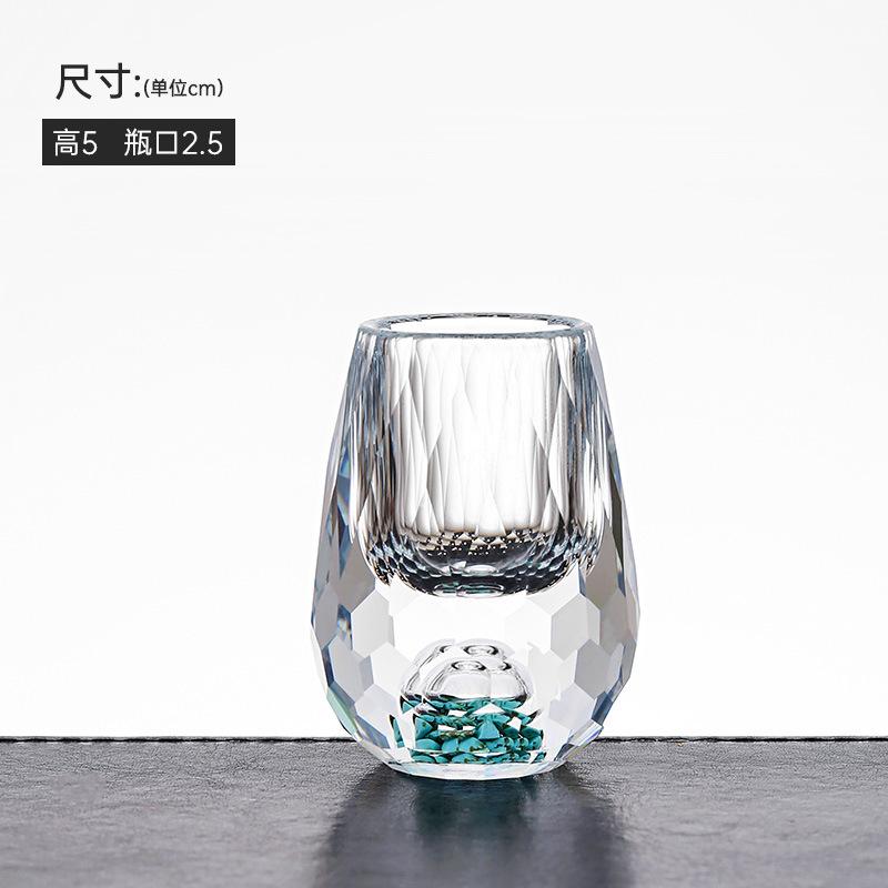 Creative Crystal Baijiu Cup High-Grade Jinshan Cup Gold Foil Baijiu Cup Household One-Bite Cup Set Wine Set Gift Box Packaging