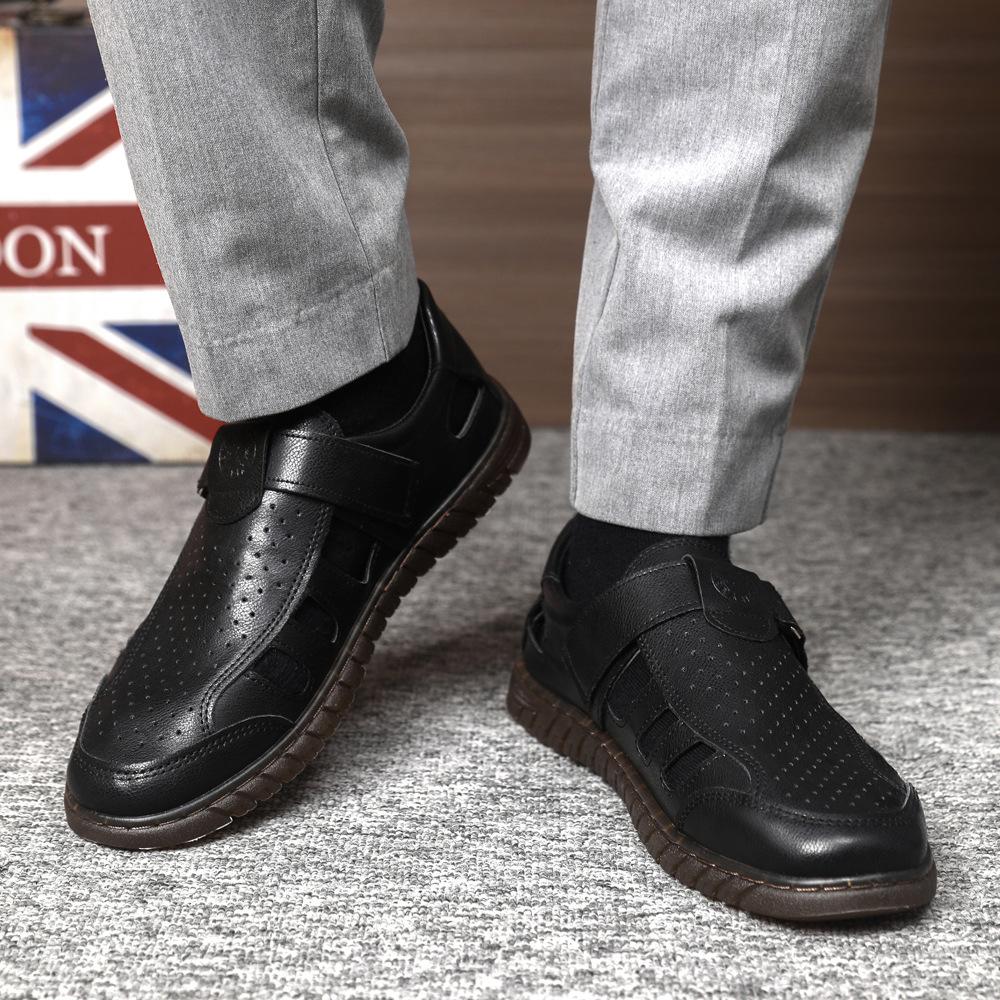 Manufacturer 2024 summer new men's sandals comfortable breathable hole shoes in the elderly hollow cool shoes