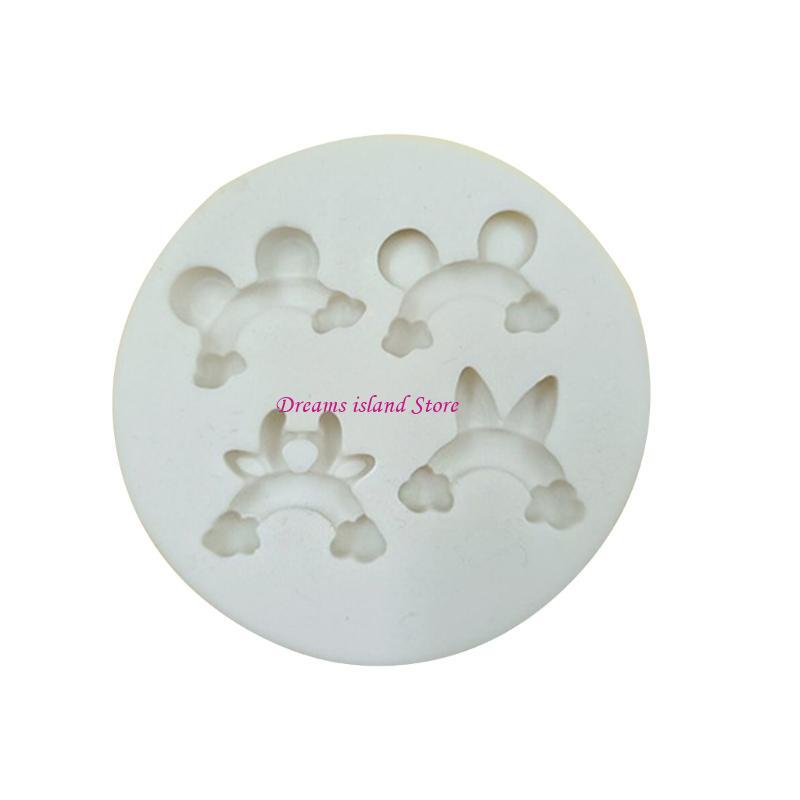 Animal Ears Sugar Chocolate Cake Fondant Mold Diy Baking Manual Dripping Mold Silicone Fondant Mould HX6C
