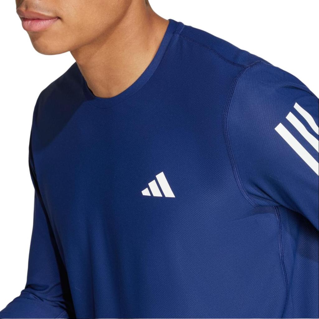 Adidas Own the Run Long Sleeve Tee Dark Blue Men Streetwear IM5412
