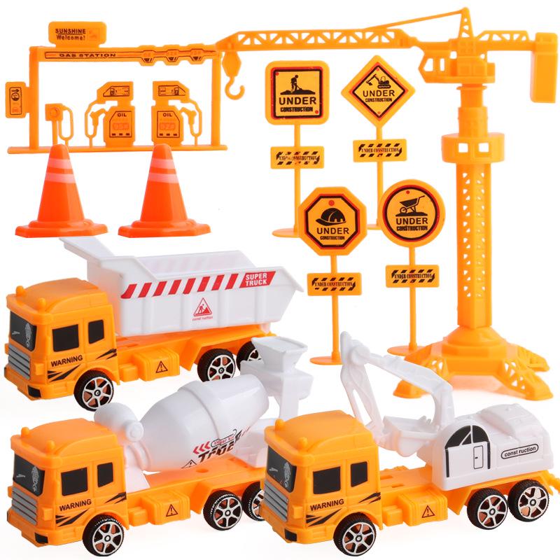 Pull Back Toy Mini Simulation Engineering Vehicle Set Excavator