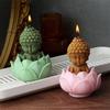 Lotus Candlestick Silicone Mold 3D Buddha Statue Shape Candle Mold Aromatherapy Gypsum Mold Concrete Plush Flower Pot Mold