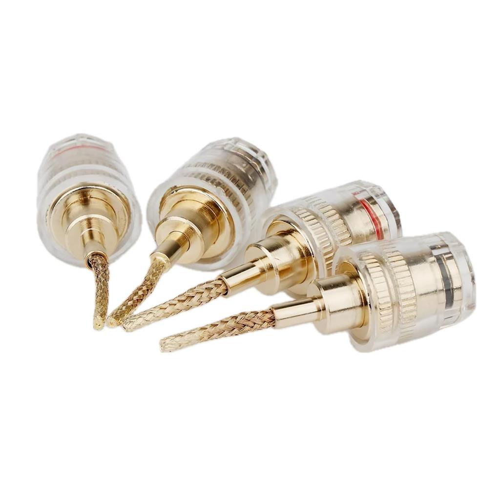 Banana plug conversion connector 4mm speaker cable banana plug conversion needle plug set of 4 red and black [LCYOUTH]