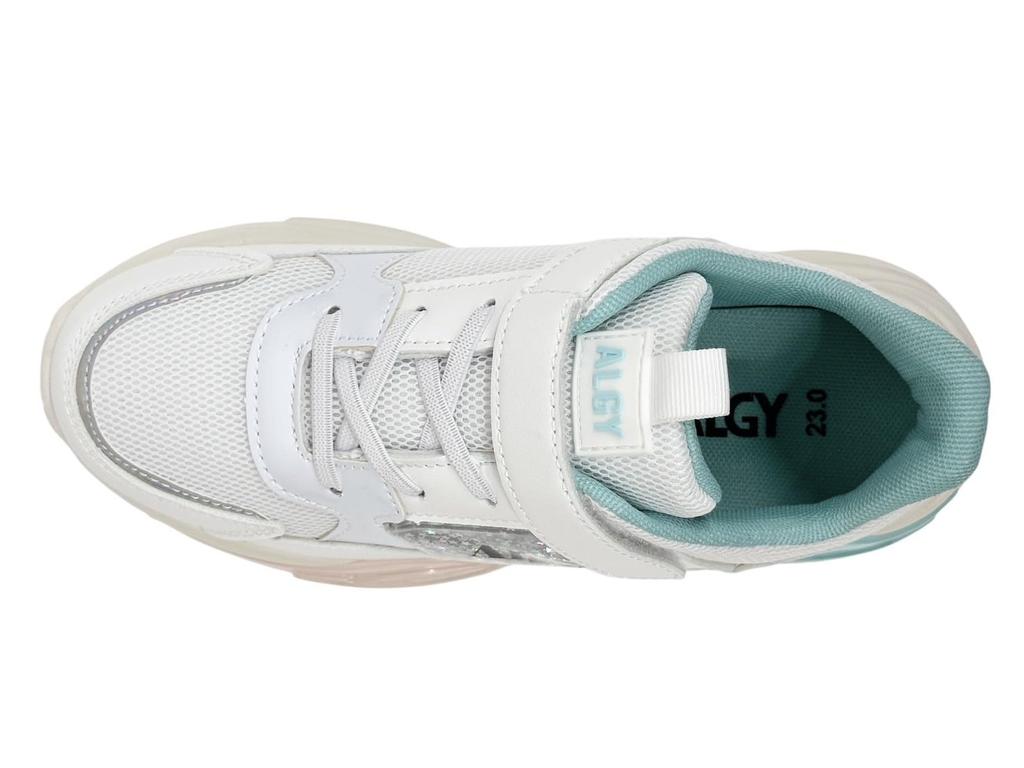 4601 Girls Athletic [Algie] Girls' Sneakers, Shoes, 20.0-24.0cm (White, 21.0cm)