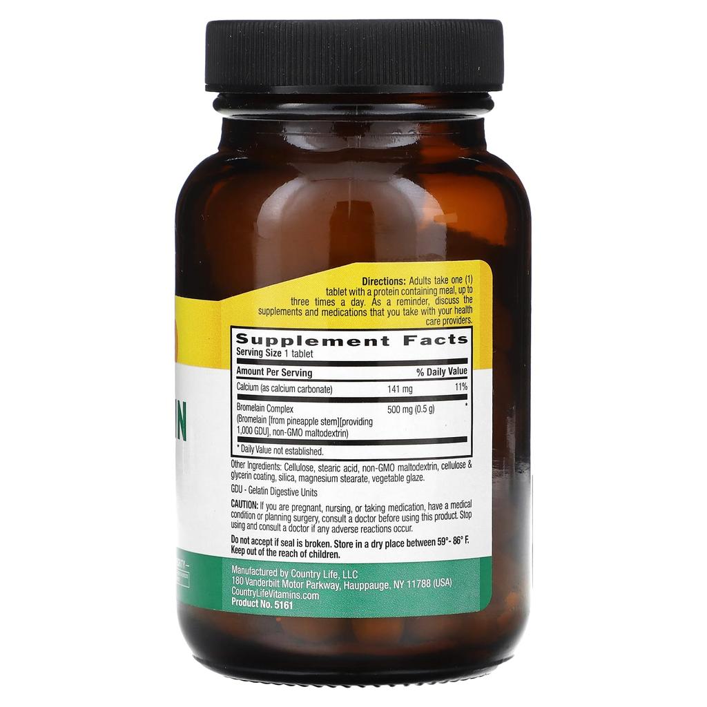 Bromelain, Triple Strength, 500 Mg, 60 Tablets