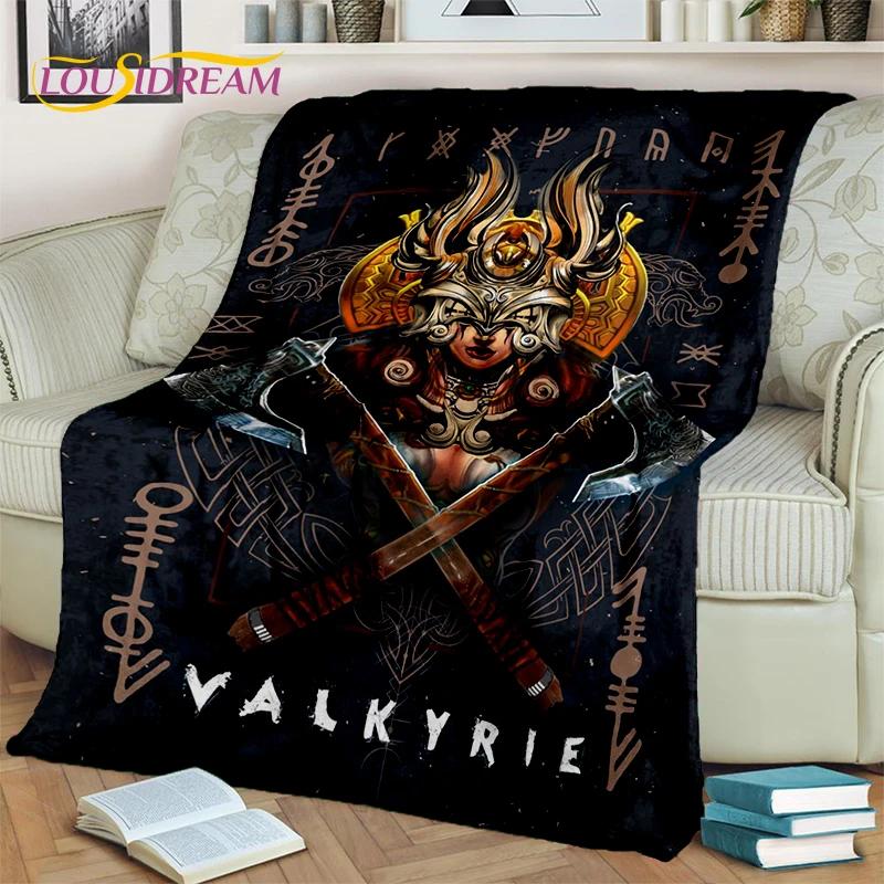 Odin Wikinger Symbol Valknut Nordisch Valhalla Decke, Weiche Überwurfdecke für Zuhause Schlafzimmer Bett Sofa Picknick Reisen Büro Abdeckung Kind
