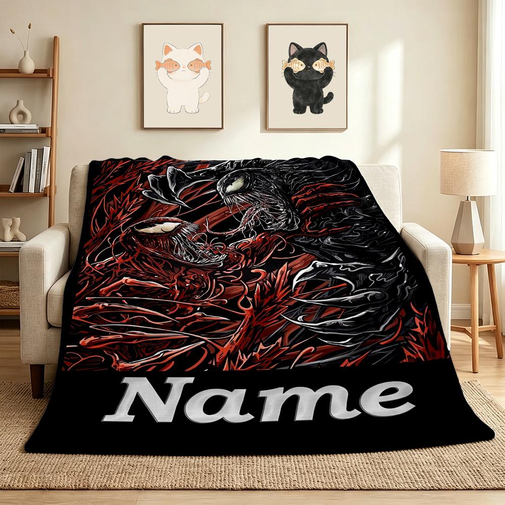 Custom Name Carnage Flannel Blanket Throw Blanket Soft Warm Sofa Bed Decor Unique Gift