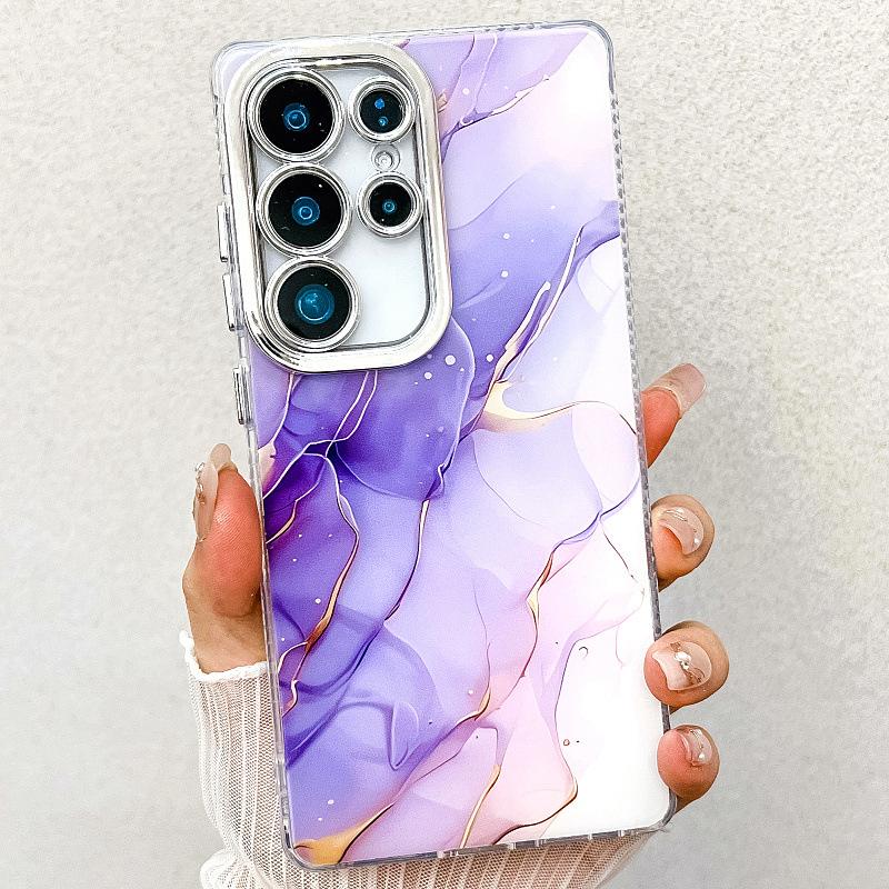 Suitable for New Samsung S25 Ultra Mobile Phone Case S24plus Double Sided Coated Imd Electroplated Marble A55 Case