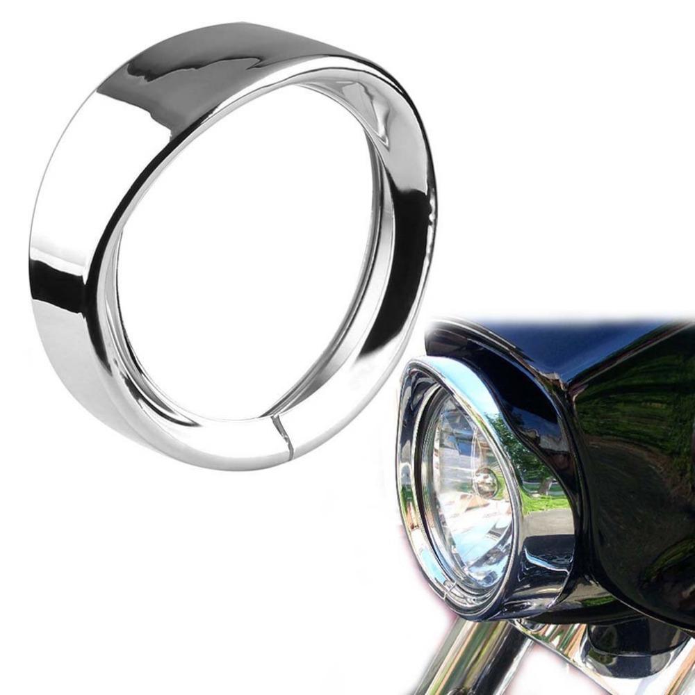7 " Inch Visor Headlight Head Lamp Light Trim Beauty Ring for Harley Touring FLD