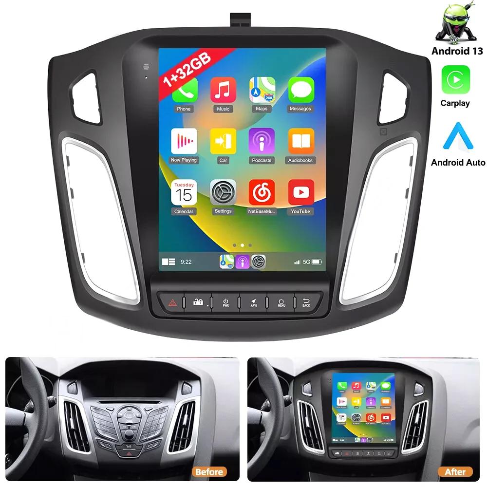 Android 13 car navigation 9-inch vertical screen buttons - carplay Android Suitable for Ford Focus 12-2018