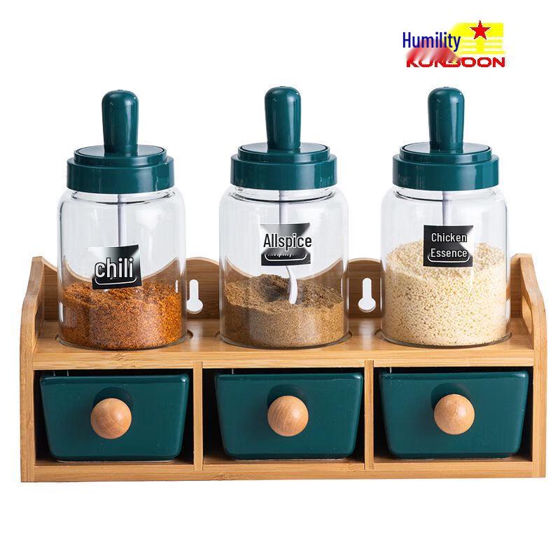 Ceramic Condiment and Spice Organizer Set