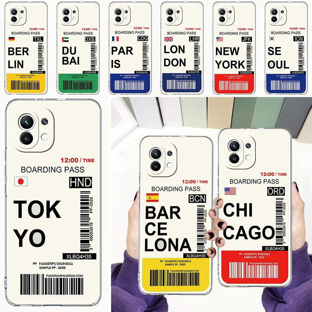 Case For Xiaomi Mi 15 14 13 12 11 Lite 15T 13T 12T Poco X7 X6 X5 Pro 5G X3 NFC F7 F6 F5 Cover World City Travel Ticket New York