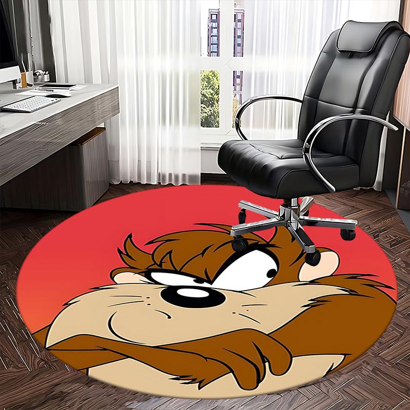 Taz Stuhlmatte - Runder Teppich für Heimdekoration, Bürogebrauch, Geschenkidee - Geeignet für Schlafzimmer, Wohnzimmer, verschiedene Räume0262b