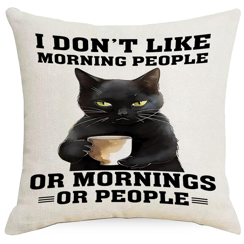 Funny Cat Animal Linen Printed Pillowcase Home Sofa Cushion Pillowcase Decoration