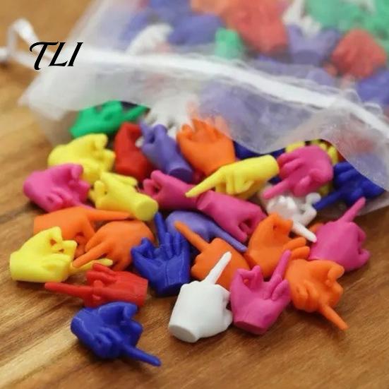 Middle Finger Ornaments 25/50/100Pcs 3D Printed Mini Set, Tiny Colorful for Desk Decor, Miniature Hand Gesture Figurine Gag Gift, Party Favors Gifts