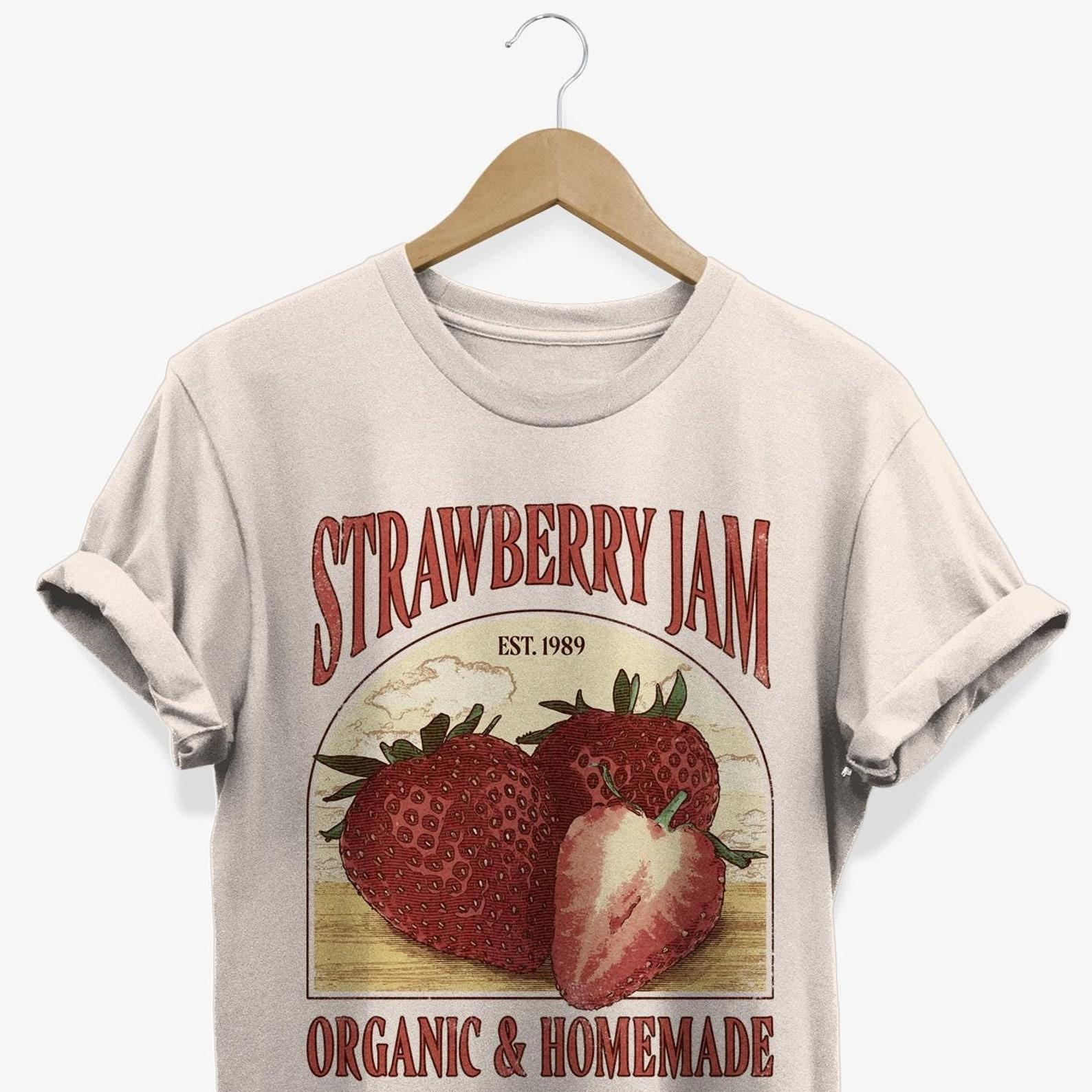 Vintage Strawberry Jam T-shirt: Retro Foodie Graphic Tee S