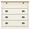 Vidaxl Kommode Vigo, Weiß, 80X40X76 Cm, Massives Kiefernholz