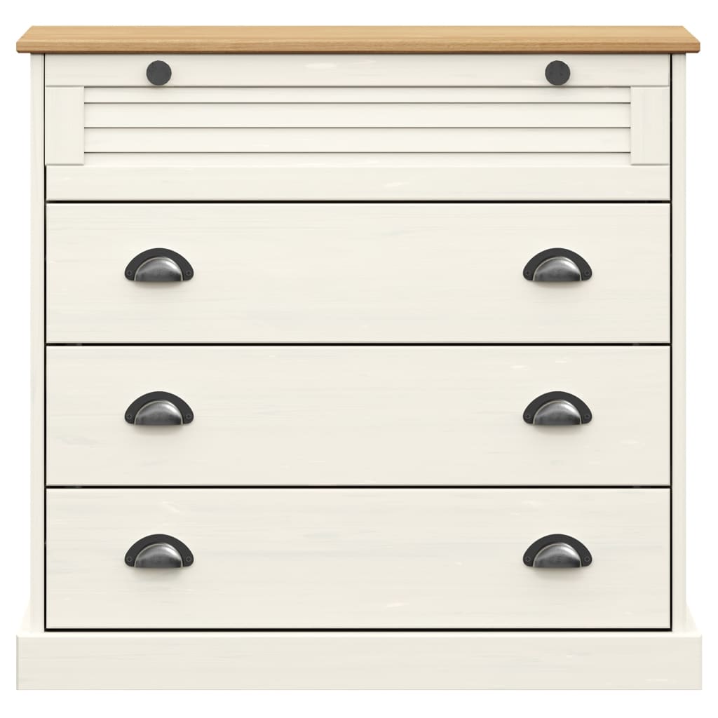 Vidaxl Kommode Vigo, Weiß, 80X40X76 Cm, Massives Kiefernholz