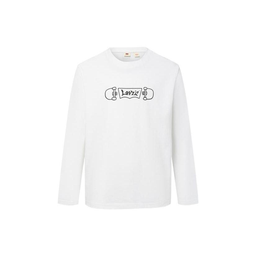 

Футболка с круглым вырезом и длинным рукавом Levis Logo Print, мужская, белая A6384-0000 XL