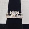 exquisite temperament ring girl, love crown princess jewelry, sweet light luxury heart-shaped style