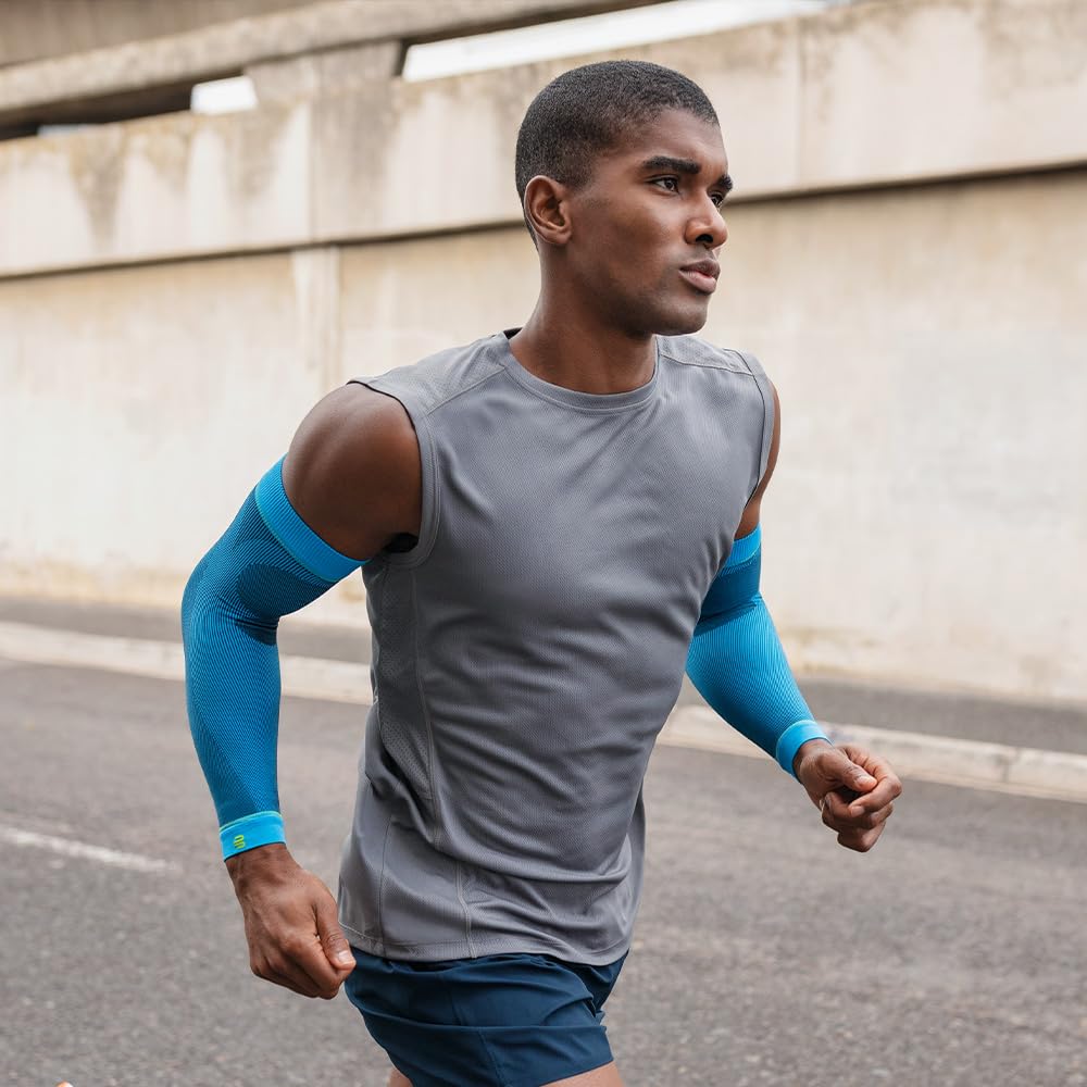 Bauerfeind SPORTOWE RĘKAWY KOMPRESYJNE NA RAMIĘ Rękawy Kompresyjne Sportowe na Ramię Wykonane w Kompresji Redukują Drgania Mięśni i Wspomagają Energię (Ramię sportowe)