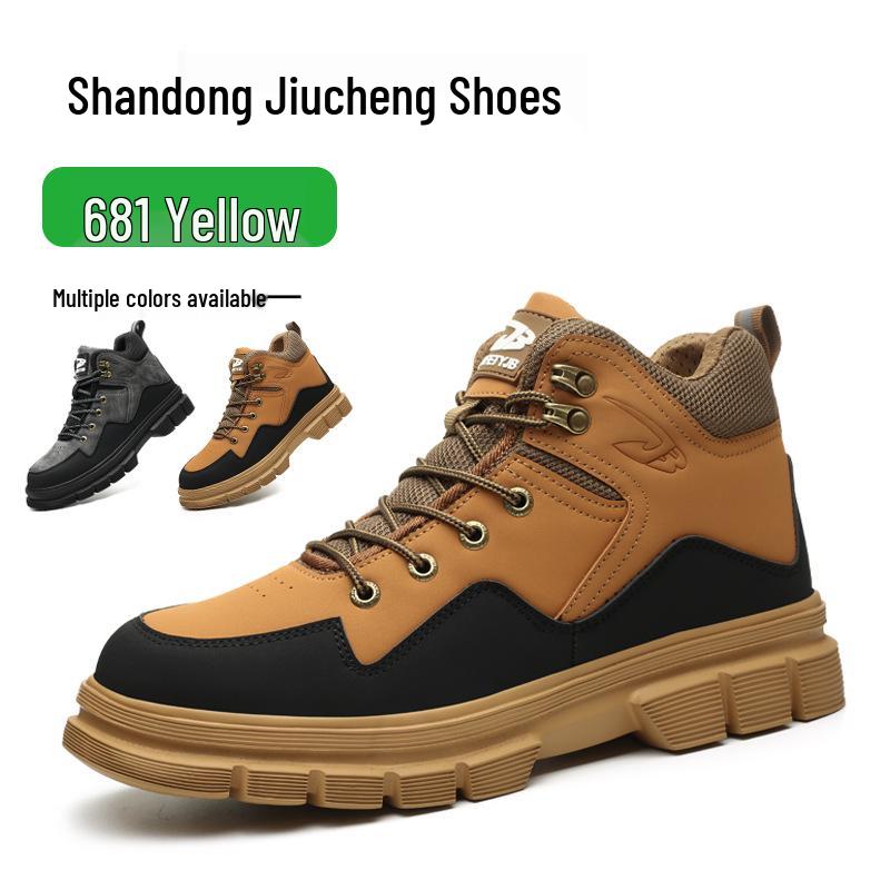 Men's Steel Toe Work Boots - Four-Season, Anti-Smash, Puncture-Resistant, Durable Construction Safety Shoes
