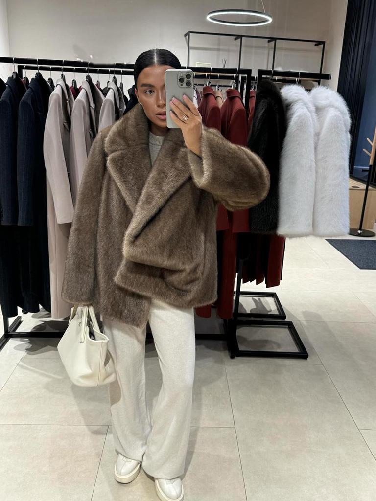 Women's Winter Faux Mink Fur Coat - Eco-friendly and Thick