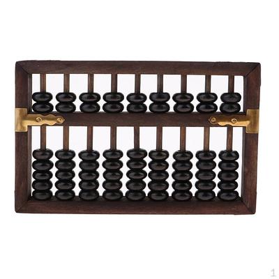 Abaque en bois à 9 rangées Calculatrice chinoise Outil de comptage 7 pouces
