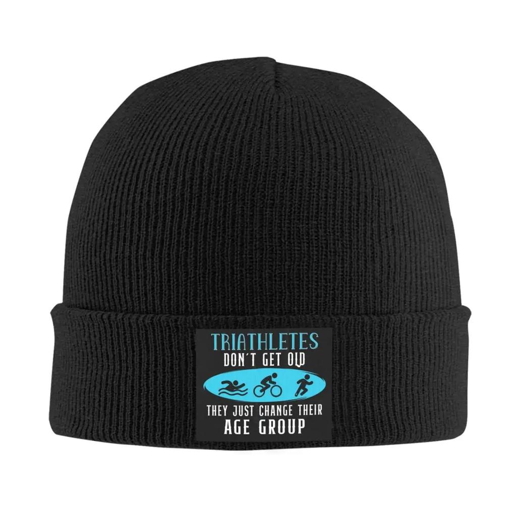 Triathlon Swimming Cycling Running Warm Knitted Cap Fashion Bonnet Hat Autumn Winter Outdoor Beanies Hats for Unisex Womenx Adult