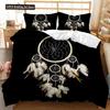 Dream Catcher Duvet Cover Feather Purple Dream Catcher BeddingSymbol Exotic Polyester Quilt Cover Double Queen King
