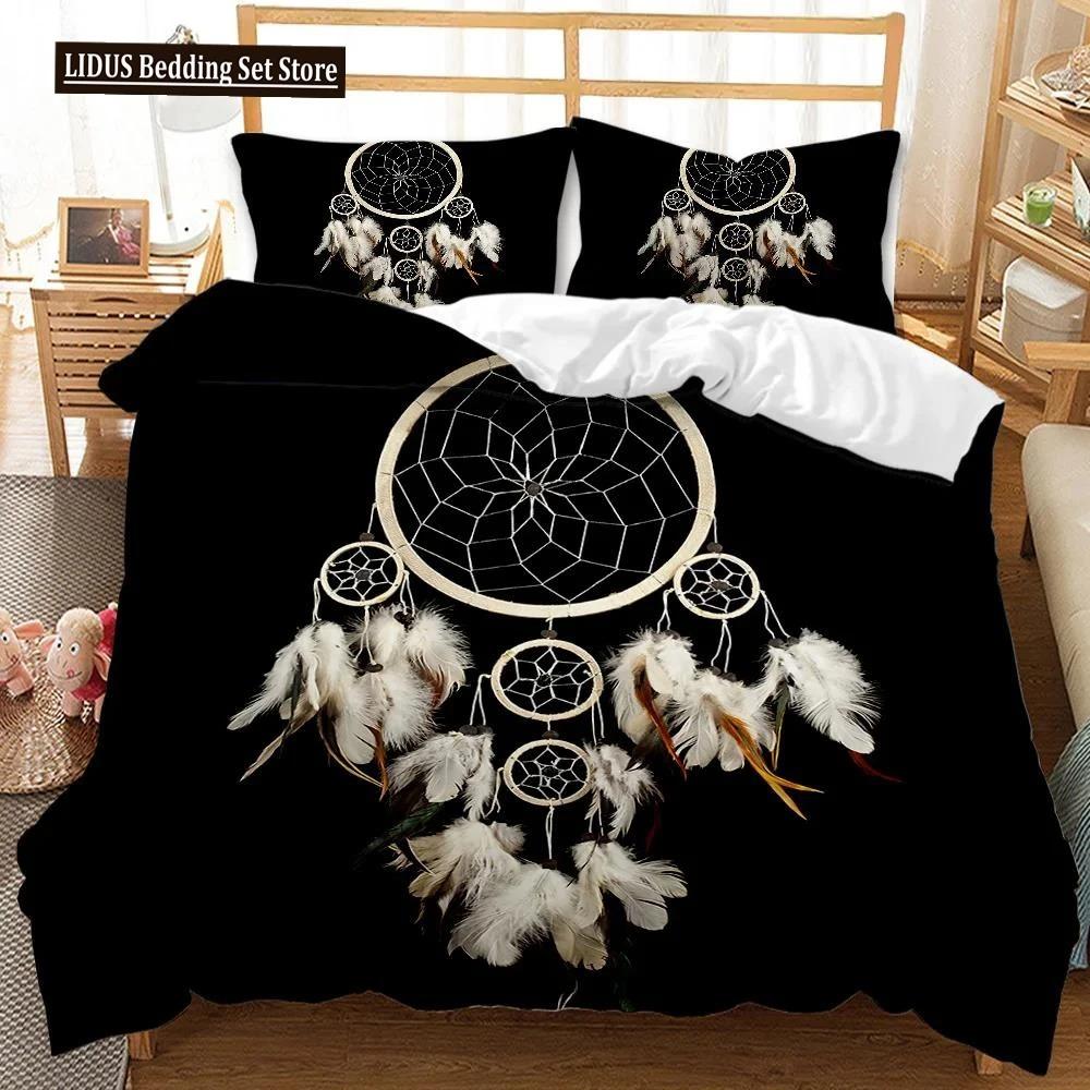 Dream Catcher Duvet Cover Feather Purple Dream Catcher BeddingSymbol Exotic Polyester Quilt Cover Double Queen King