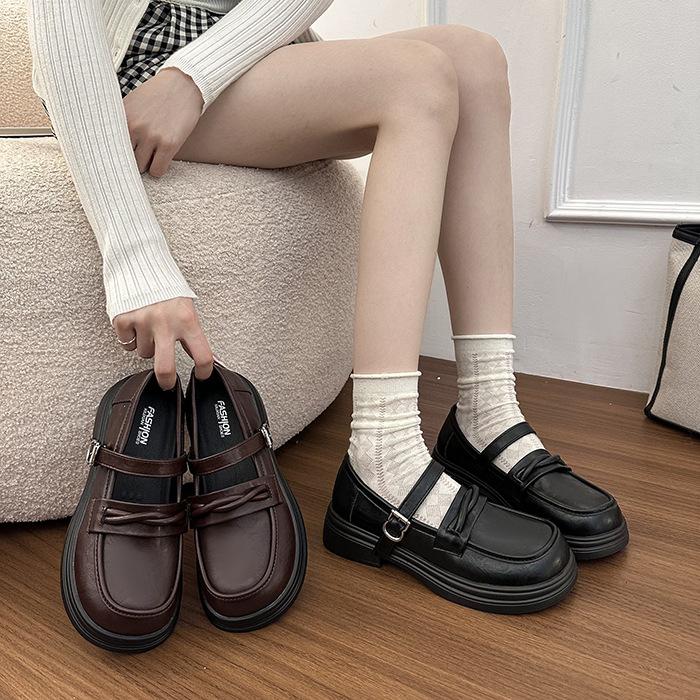 College style Japanese platform small leather shoes women's spring and summer new Mary Jane versatile students shallow mouth outside single shoes