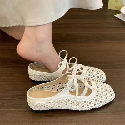 Fashion Wrapped Toe Breathable Slippers Women Summer Outer Wear Hole Shoes Home Fashion Casual Hollow Out Slip On Buckle Slipper Female