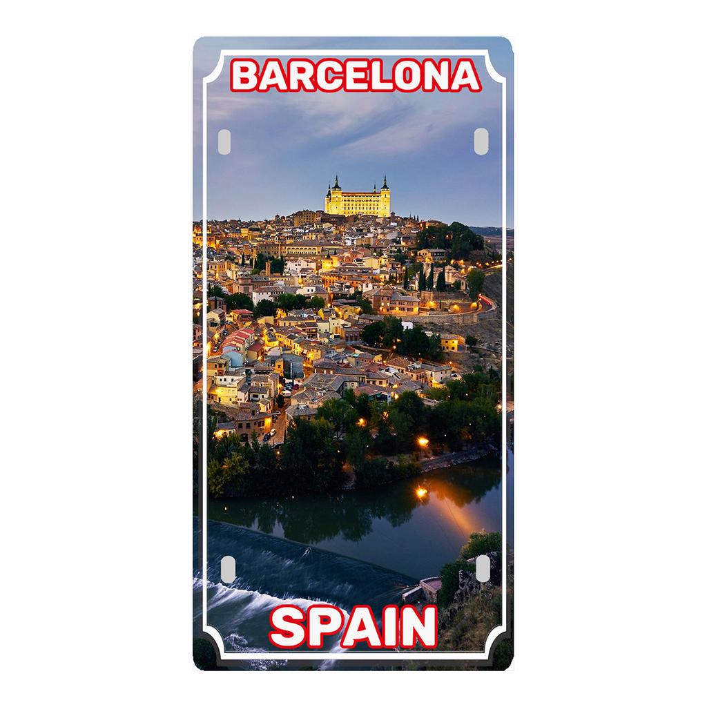 YZFQ Spain Madrid  Vintage Metal Sign Barcelona Tin Plate Tourist Souvenir For Wall  Bar Garage Home Decor 12X6inch JM-0174