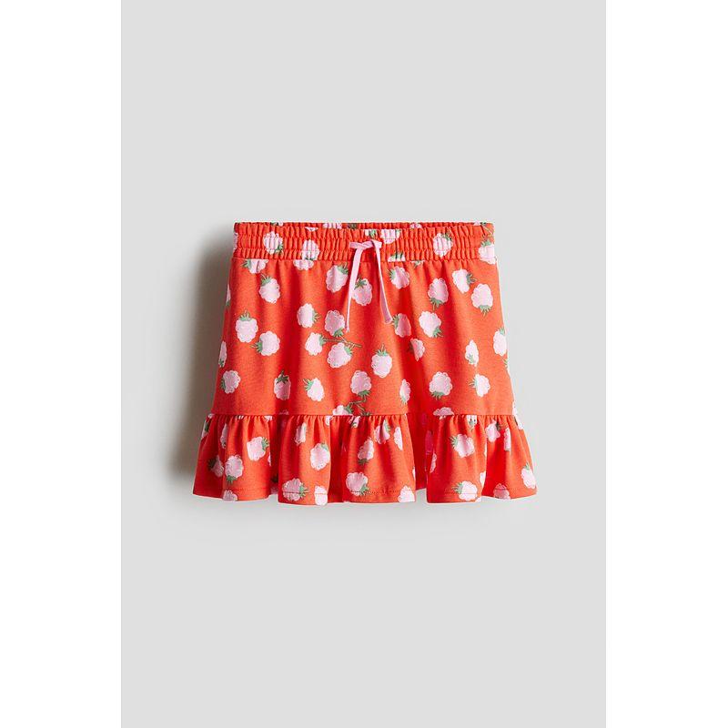 

Детская одежда HM Юбка-мини для девочки 2025 Лето Новая Комфортная Детская Юбка с забавным принтом и оборками 1276794 Bright red/Raspberry 90/50