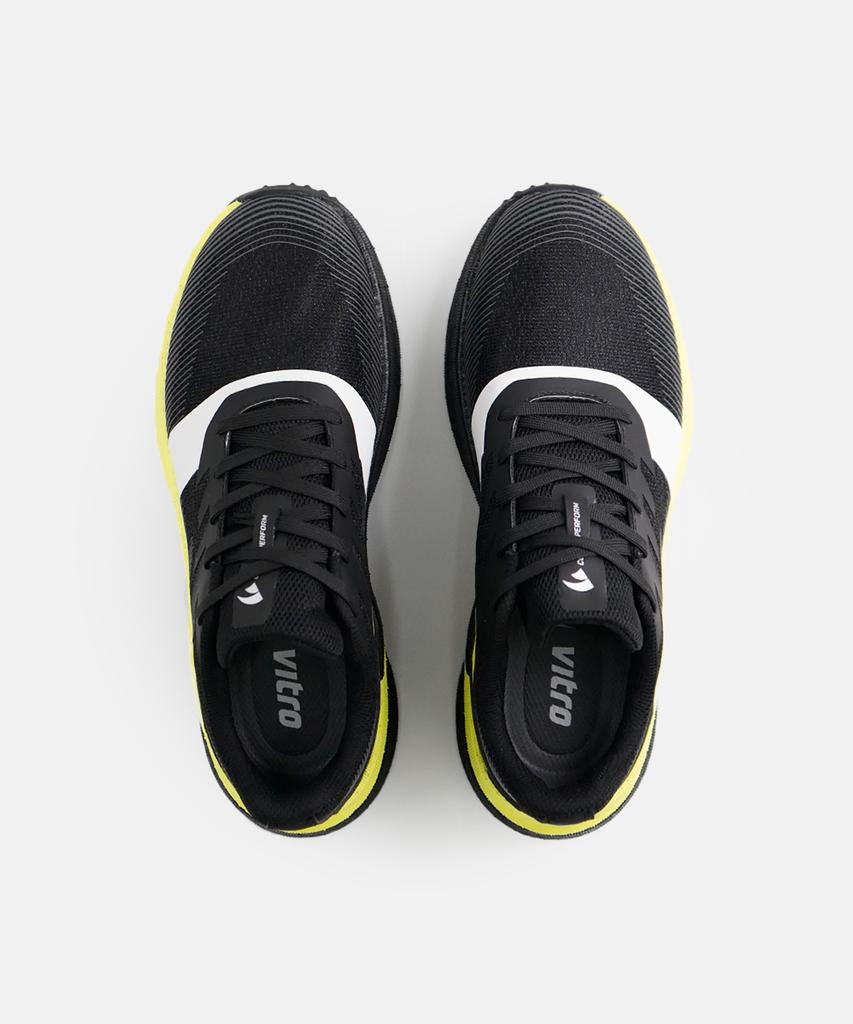 Vitro Unisex Lightweight Running Shoes Athlon (Black&Lime)